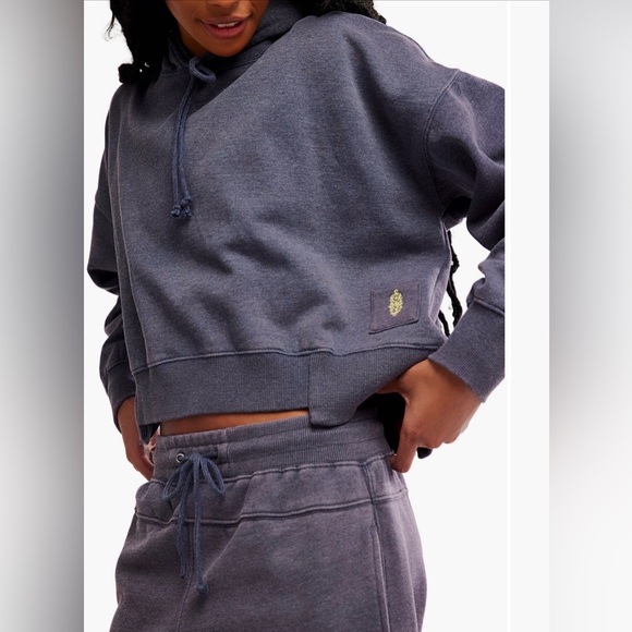 FREE PEOPLE NEW Undefeated Hoodie in Midnight Navy L